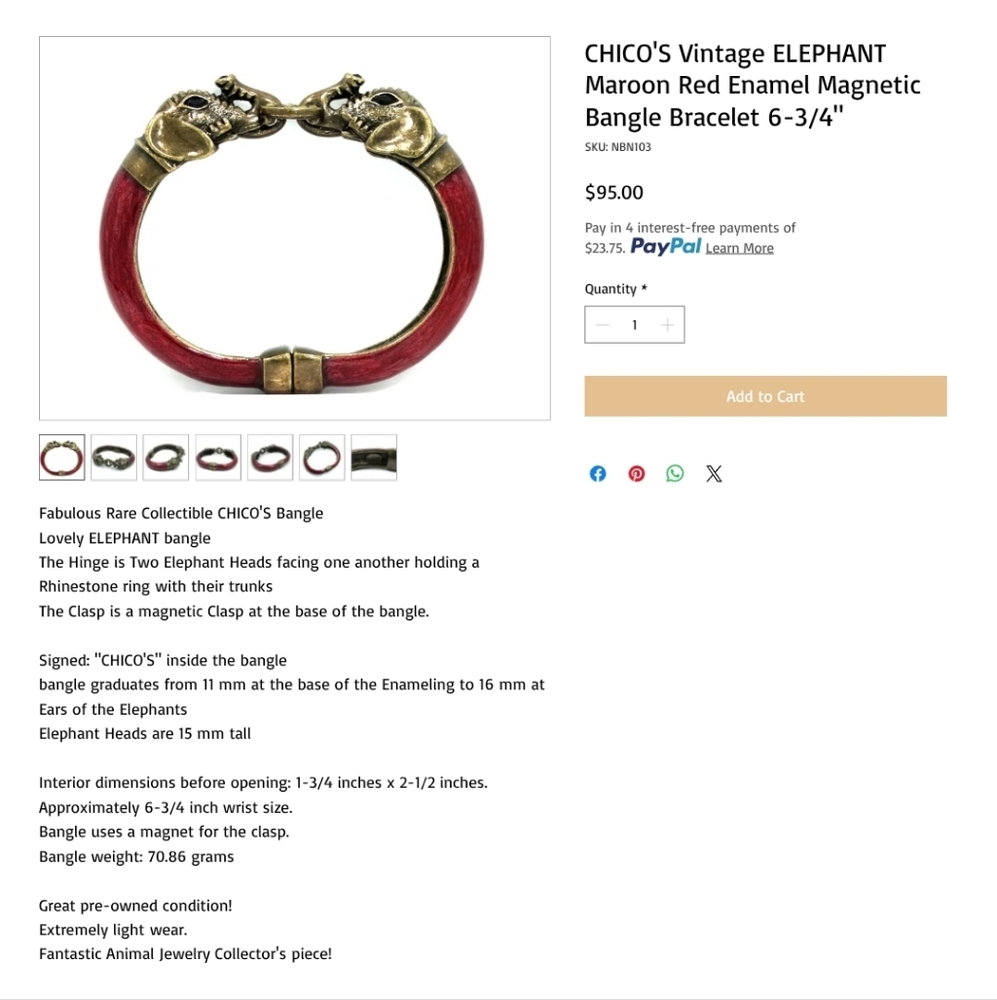 Chicos Elephant Bracelet - Picture 9 of 9